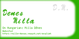 denes milla business card