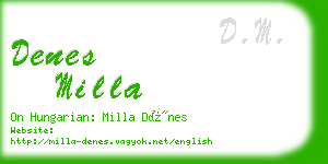 denes milla business card